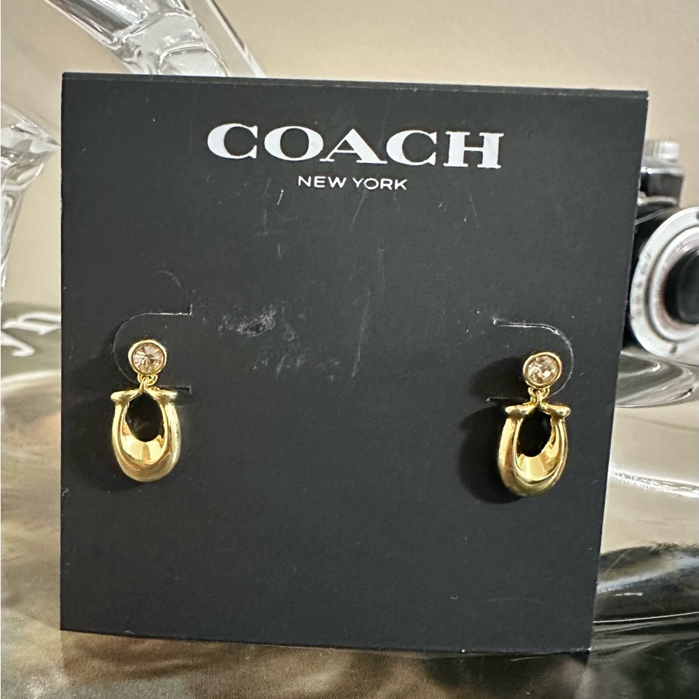 NWT Coach Signature Crystal Earrings